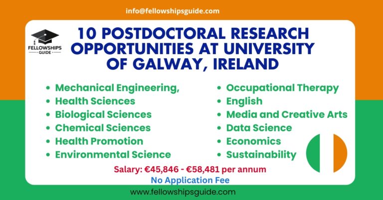 10 Postdoctoral Research Opportunities at University of Galway, Ireland
