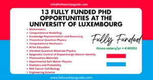 13 Fully Funded PhD Opportunities at the University of Luxembourg