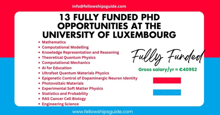 13 Fully Funded PhD Opportunities at the University of Luxembourg