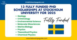 13 Fully Funded PhD Scholarships at Stockholm University for 2025