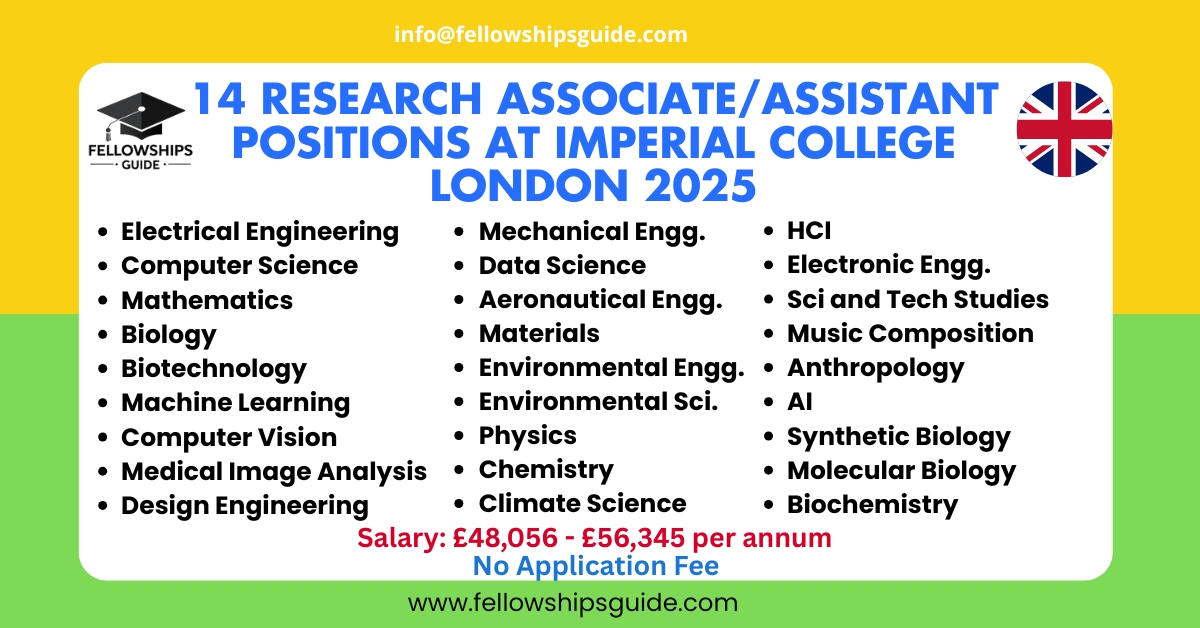 14 Research Associate/Assistant Positions at Imperial College London 2025