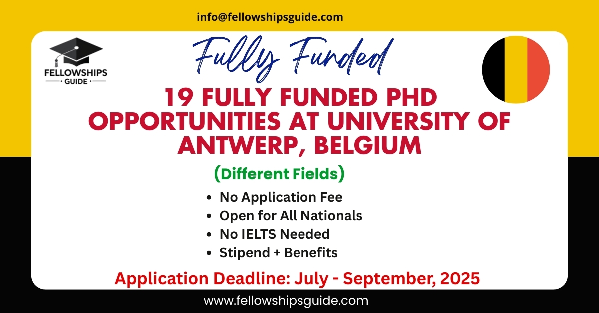 10 Fully Funded PhD Opportunities at University of Antwerp, Belgium