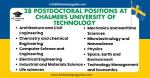 28 Postdoctoral Opportunities at Chalmers University of Technology 2025