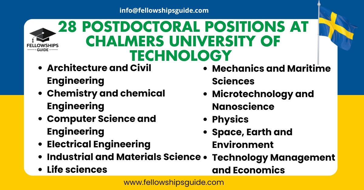 28 Postdoctoral Opportunities at Chalmers University of Technology 2025