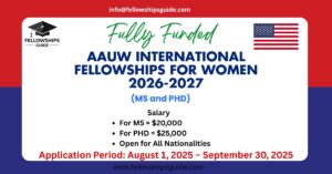 AAUW International Fellowships for Women 2026-2027