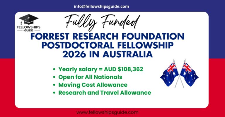 Forrest Research Foundation Postdoctoral Fellowship 2026 in Australia