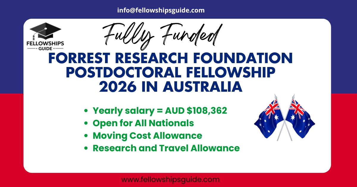 Forrest Research Foundation Postdoctoral Fellowship 2026 in Australia
