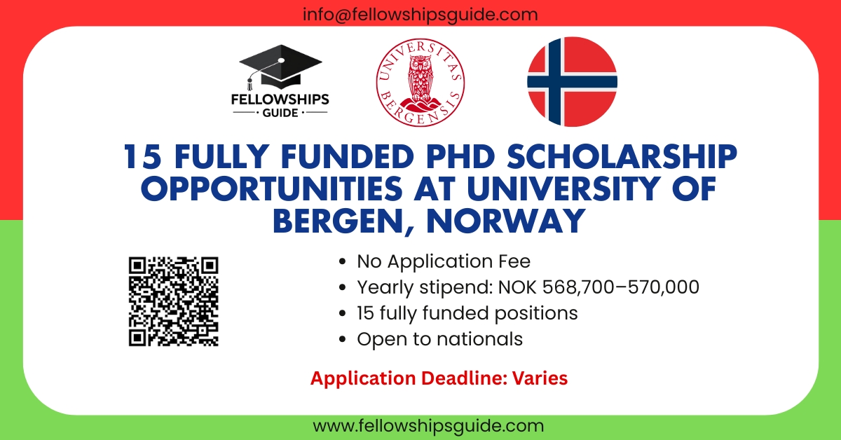 15 Fully Funded PhD Scholarship Opportunities at University of Bergen, Norway