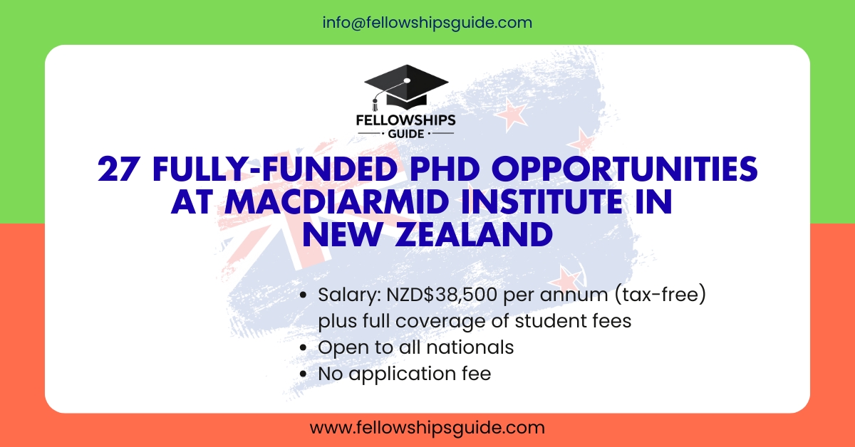 27 Fully-Funded PhD Opportunities at MacDiarmid Institute in New Zealand