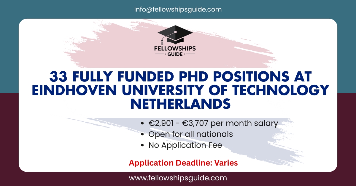 33 Fully Funded PhD Positions at Eindhoven University of Technology Netherlands