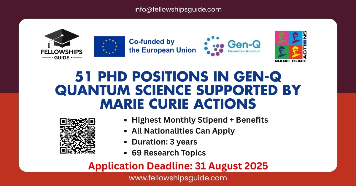 51 Fully Funded Marie Curie PhD Scholarships in Gen-Q Quantum Science Programme