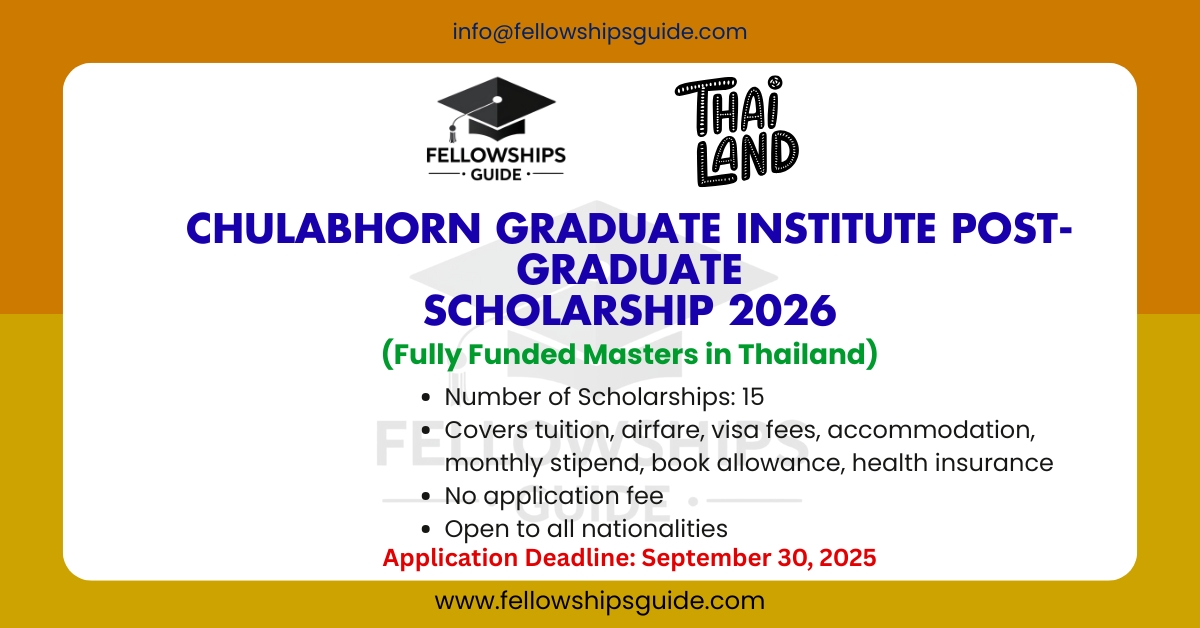 Chulabhorn Graduate Institute Post-graduate Scholarship 2026