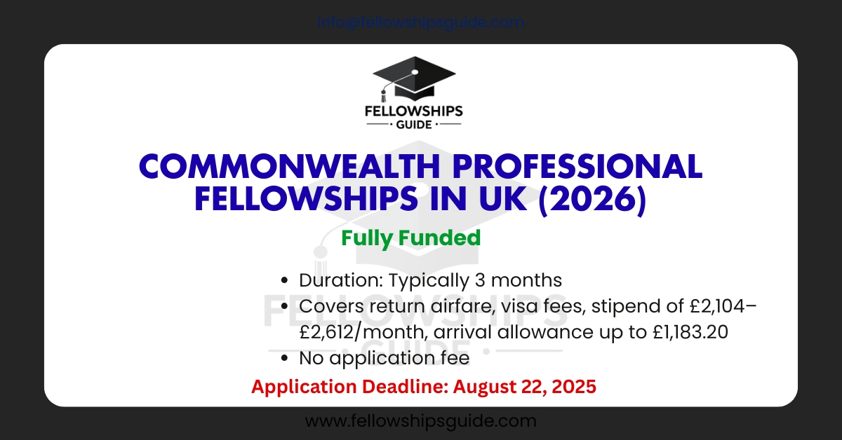 Commonwealth Professional Fellowships in UK (2026)