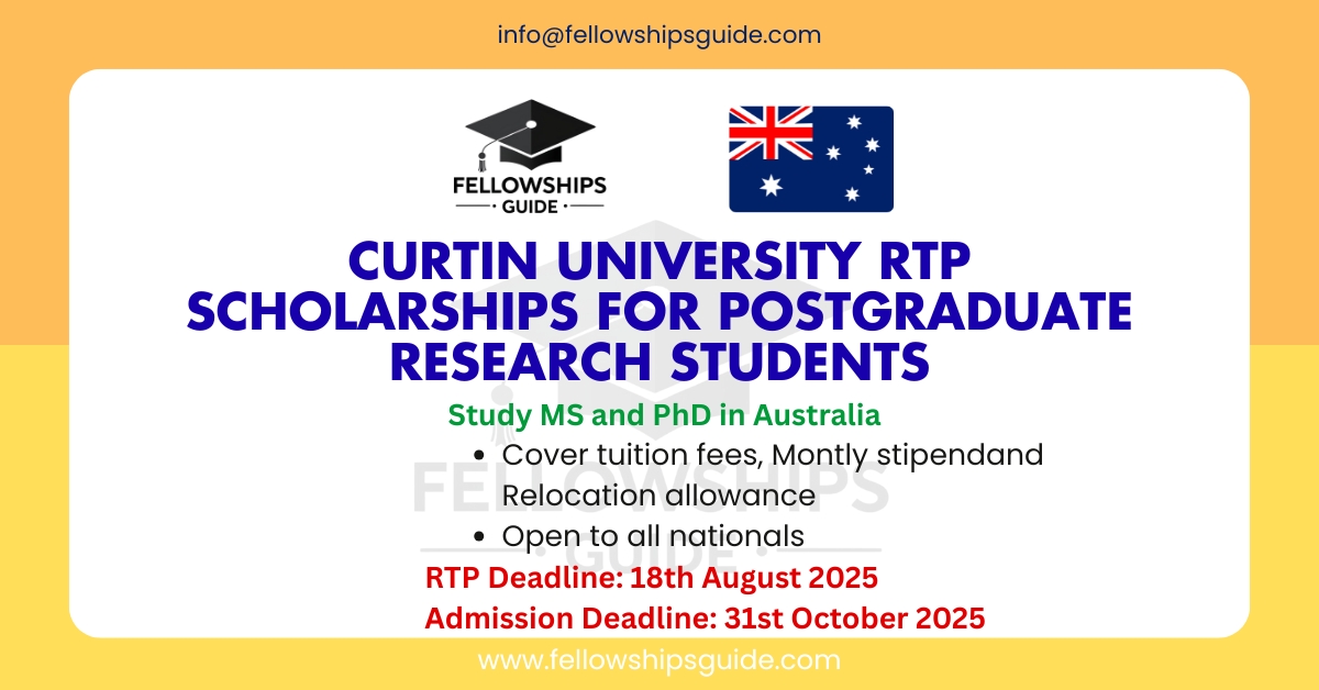 Curtin University RTP Scholarships for Postgraduate Research Students