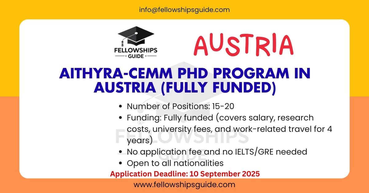 AITHYRA-CeMM PhD Program in Austria (Fully Funded)