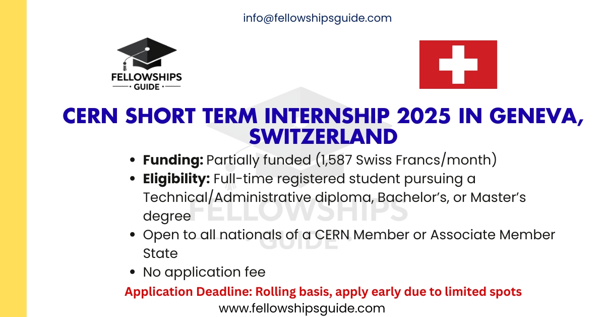 CERN Short Term Internship 2025 in Geneva, Switzerland