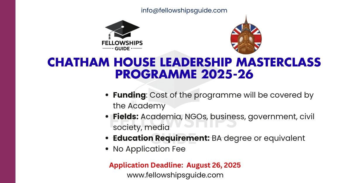 Chatham House Leadership Masterclass Programme 2025-26