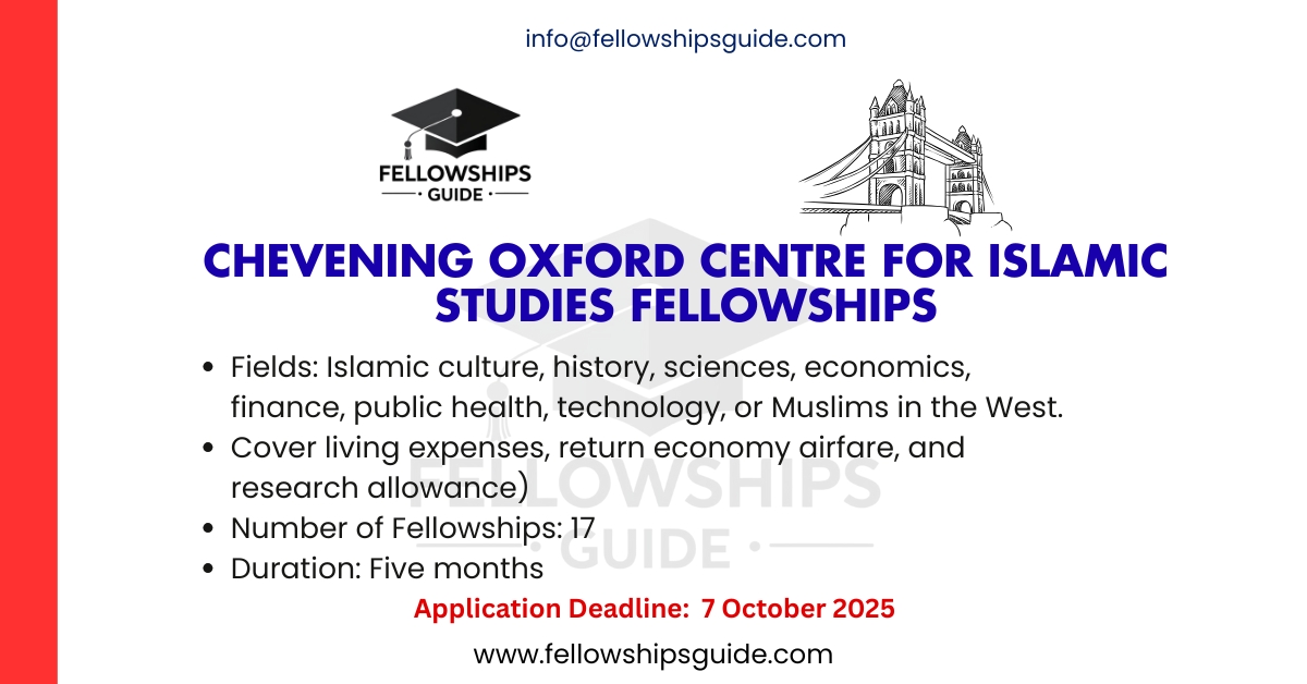 Chevening Oxford Centre for Islamic Studies Fellowships