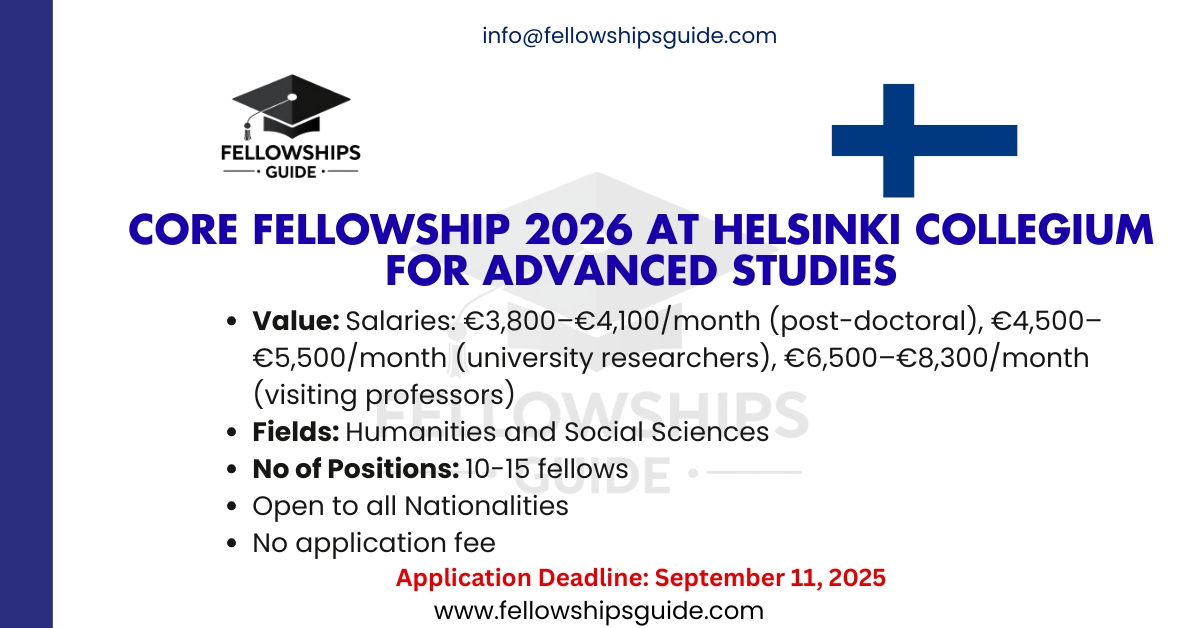 Core Fellowship 2026 at Helsinki Collegium for Advanced Studies