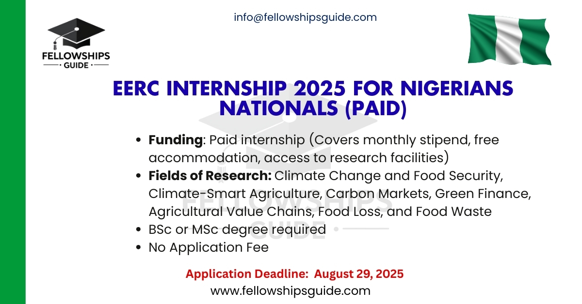 EERC Internship 2025 for Nigerians Nationals (Paid)