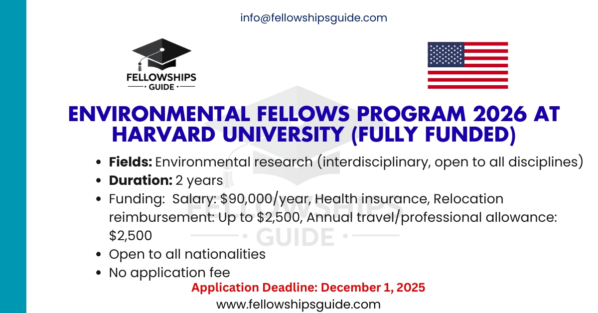 Environmental Fellows Program 2026 at Harvard University (Fully Funded)