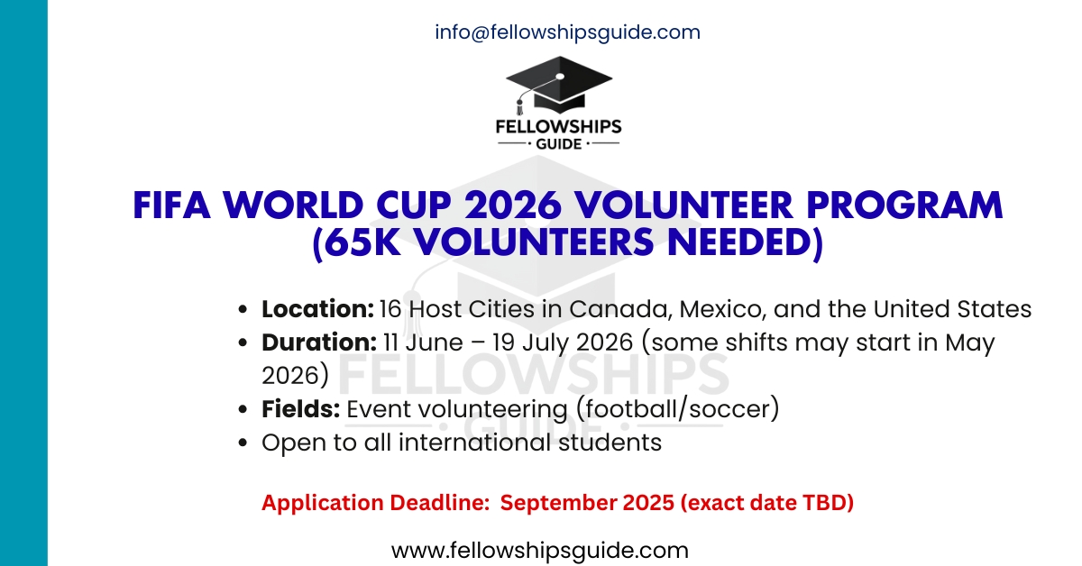 FIFA World Cup 2026 Volunteer Program (65K Volunteers Needed)