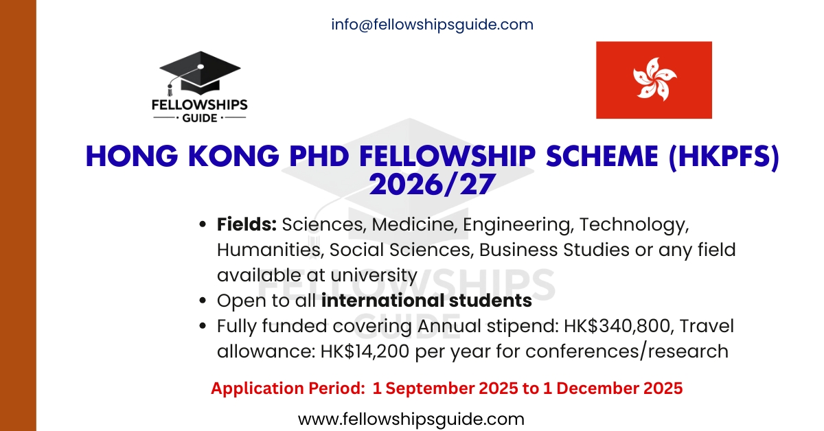 Hong Kong PhD Fellowship Scheme (HKPFS) 2026/27