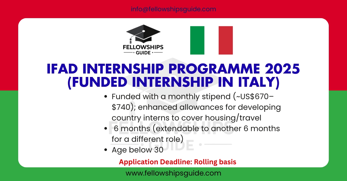 IFAD Internship Programme 2025 (Funded internship in italy)