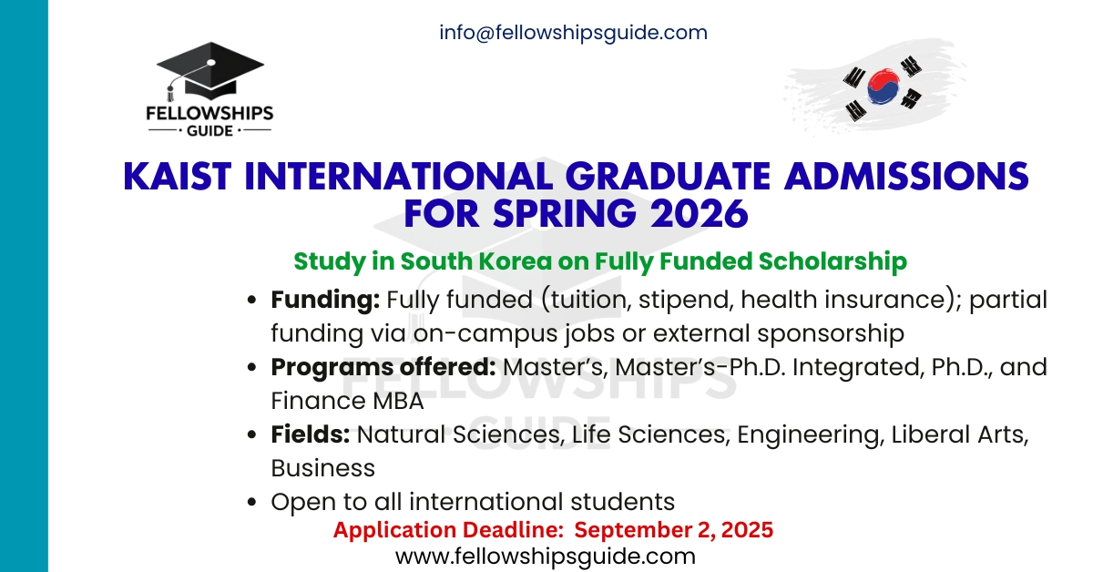 KAIST International Graduate Admissions for Spring 2026