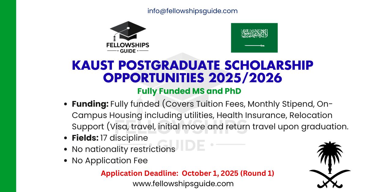 KAUST Postgraduate Scholarship Opportunities 2025/2026
