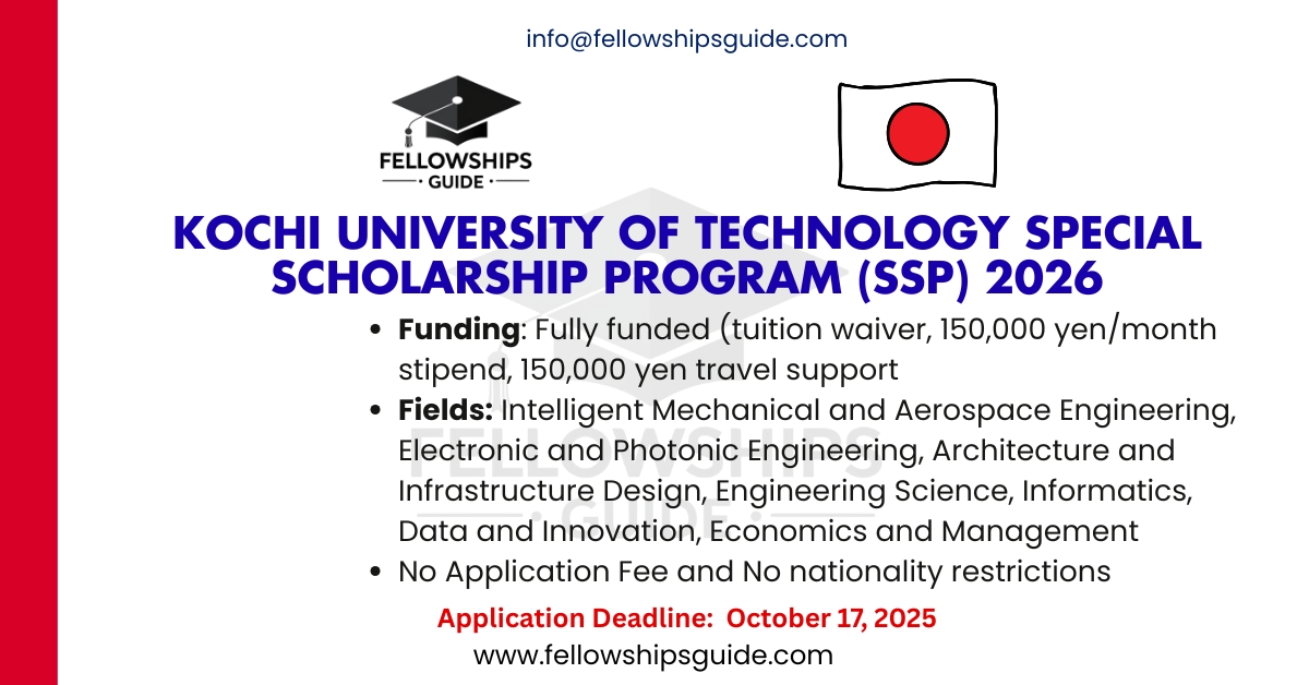 Kochi University of Technology Special Scholarship Program (SSP) 2026