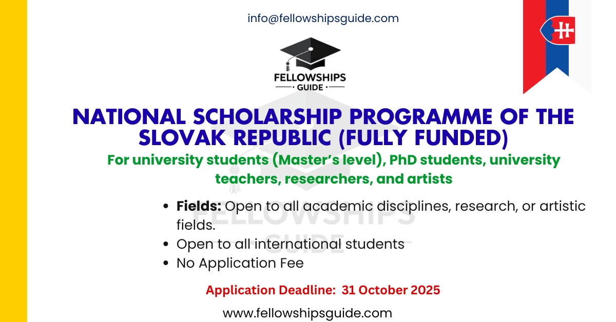 National Scholarship Programme of the Slovak Republic (Fully Funded)