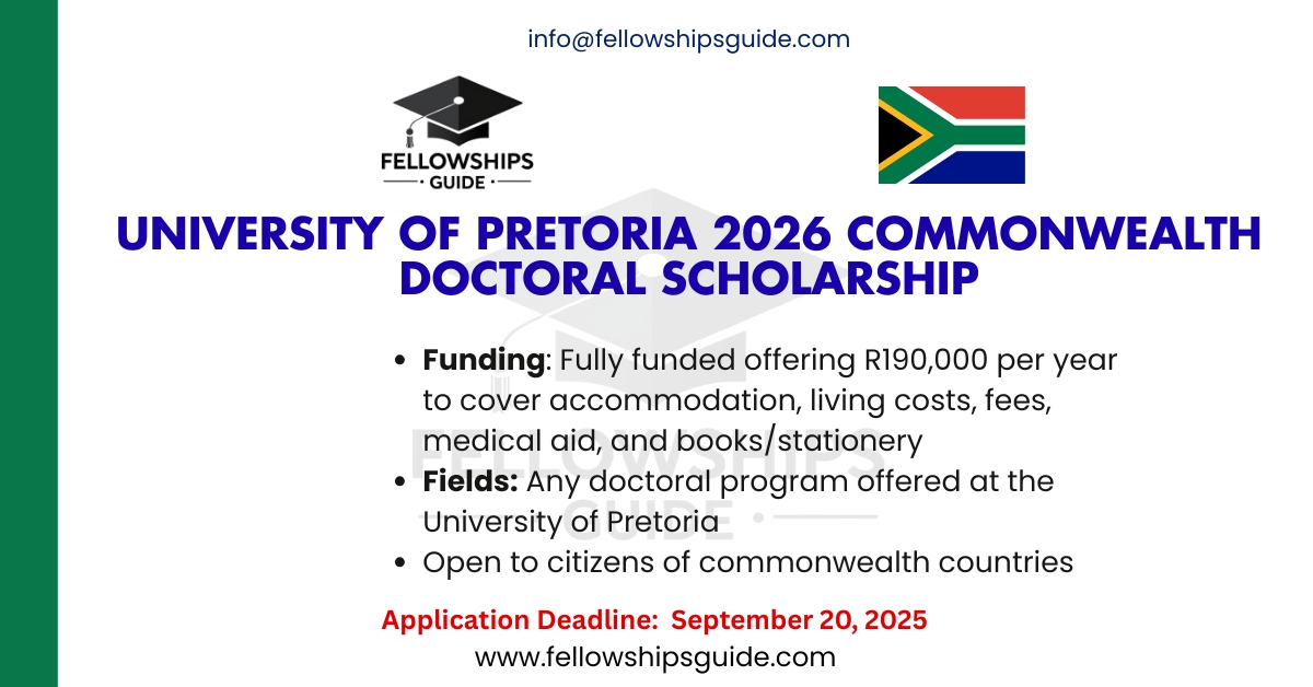 University of Pretoria 2026 Commonwealth Doctoral Scholarship