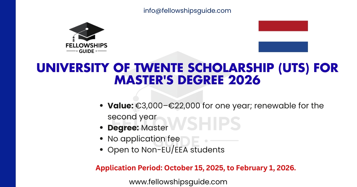 University of Twente Scholarship (UTS) for Master's Degree 2026