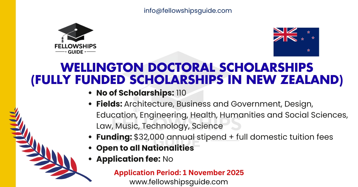 Wellington Doctoral Scholarships (Fully Funded Scholarships in New Zealand)