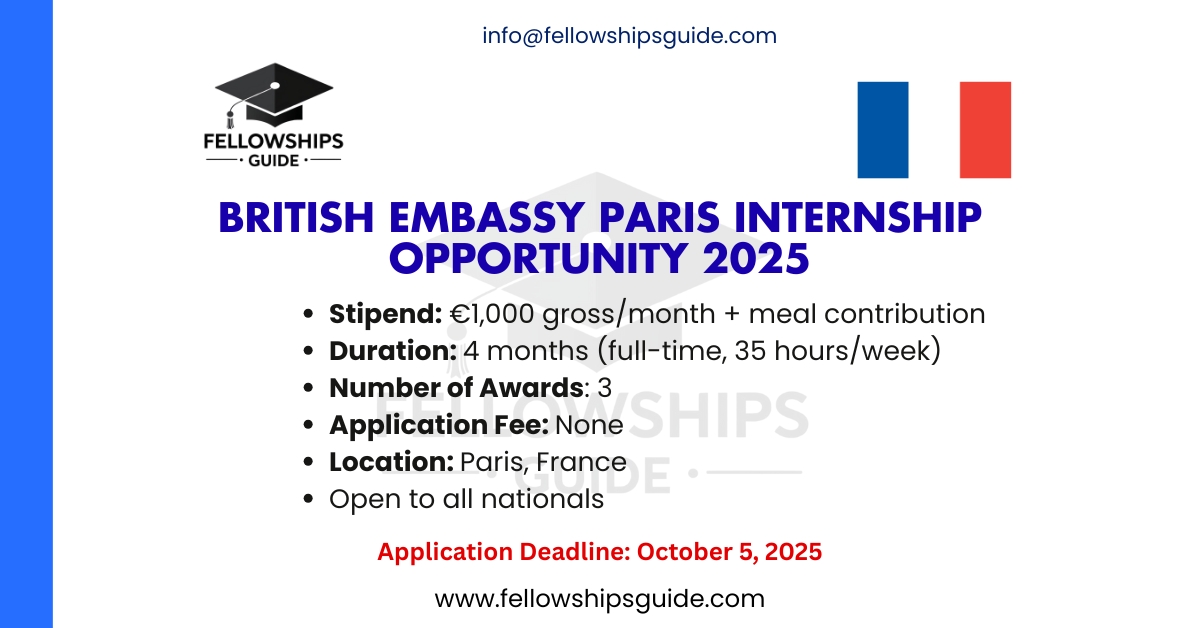 British Embassy Paris Internship Opportunity 2025