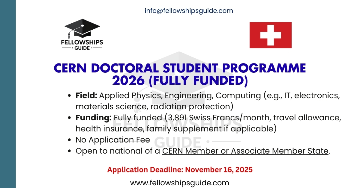 CERN Doctoral Student Programme 2026 (Fully Funded)