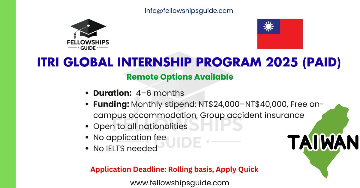 ITRI Global Internship Program 2025 (Paid)