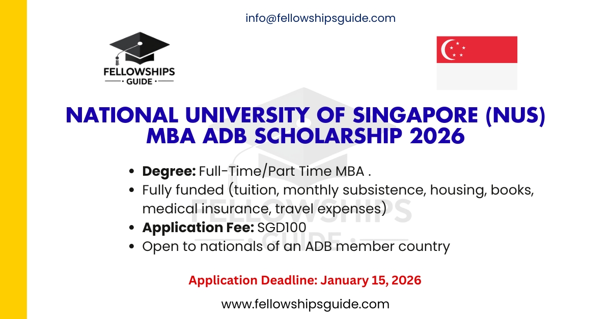 National University of Singapore (NUS) MBA ADB Scholarship 2026