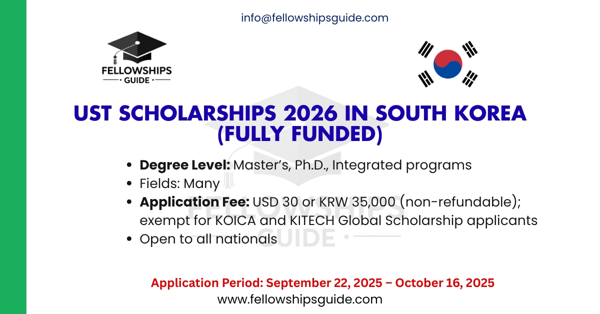 UST Scholarships 2026 in South Korea (Fully Funded)