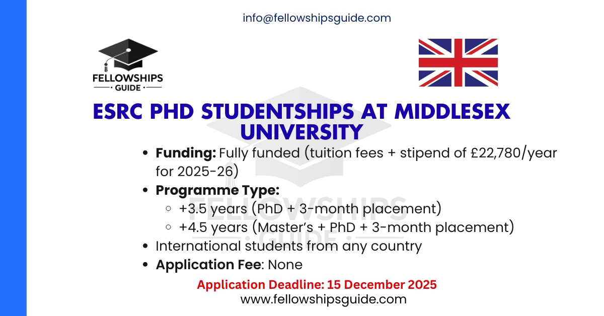 ESRC PhD Studentships at Middlesex University