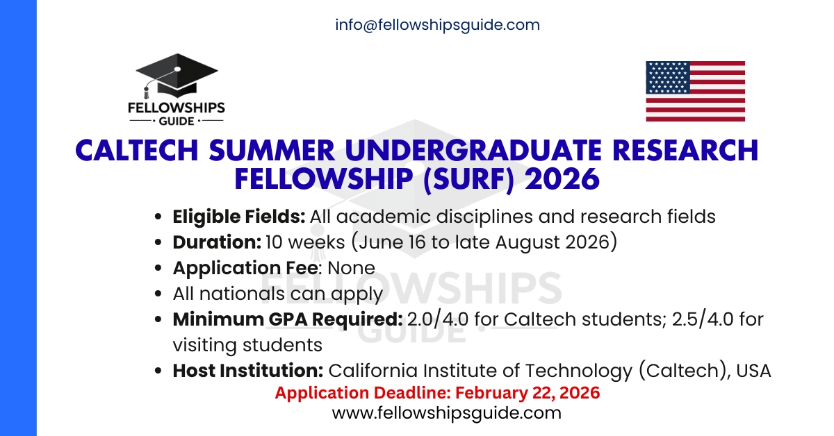 Caltech Summer Undergraduate Research Fellowship (SURF) 2026