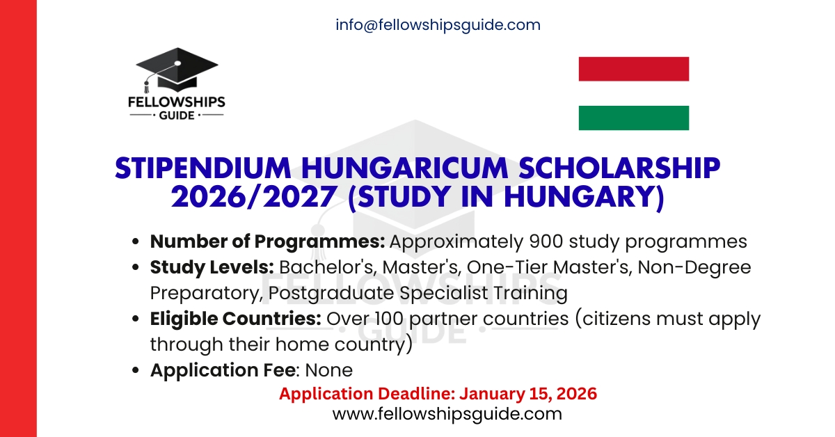 Stipendium Hungaricum Scholarship 2026/2027 (Study in Hungary)