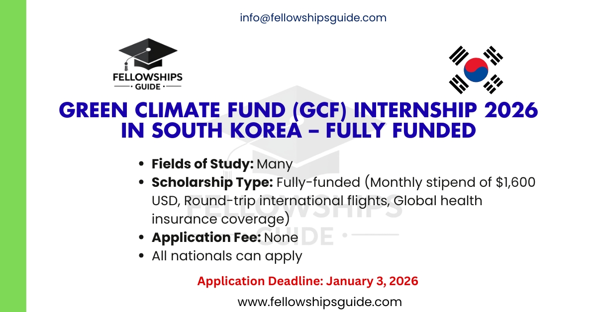 Green Climate Fund (GCF) Internship 2026 in South Korea – Fully Funded