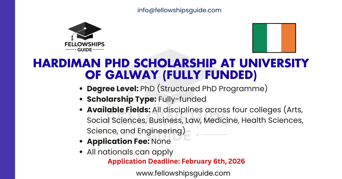 Hardiman PhD Scholarship at University of Galway (Fully Funded)