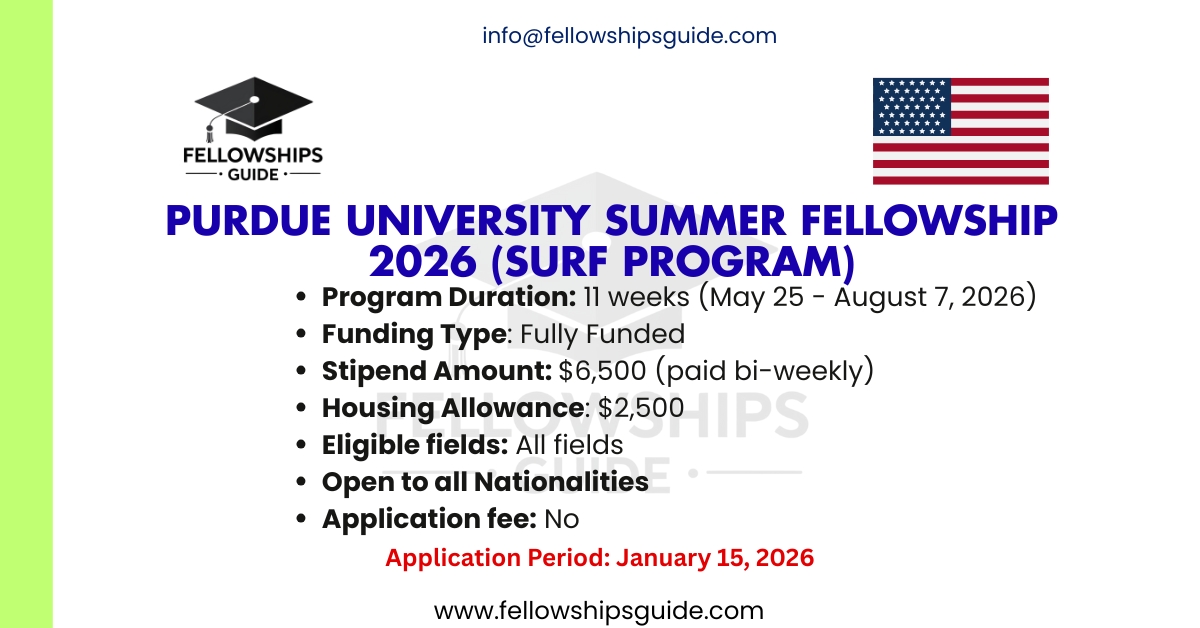 Purdue University Summer Fellowship 2026 (SURF Program)