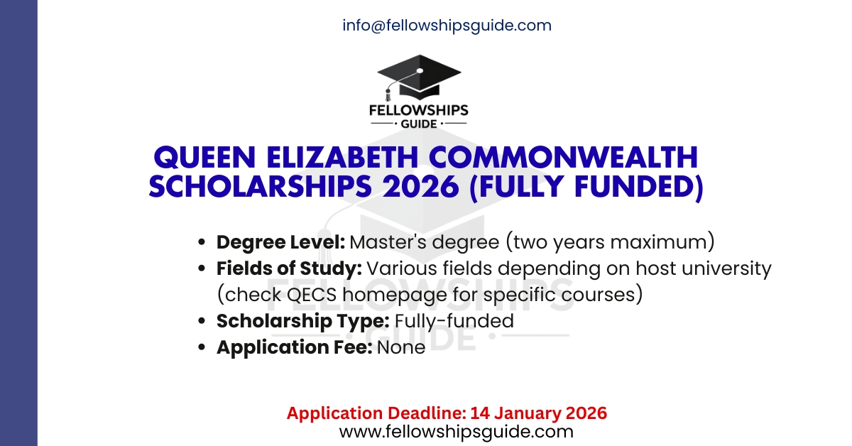 Queen Elizabeth Commonwealth Scholarships 2026 (Fully Funded)