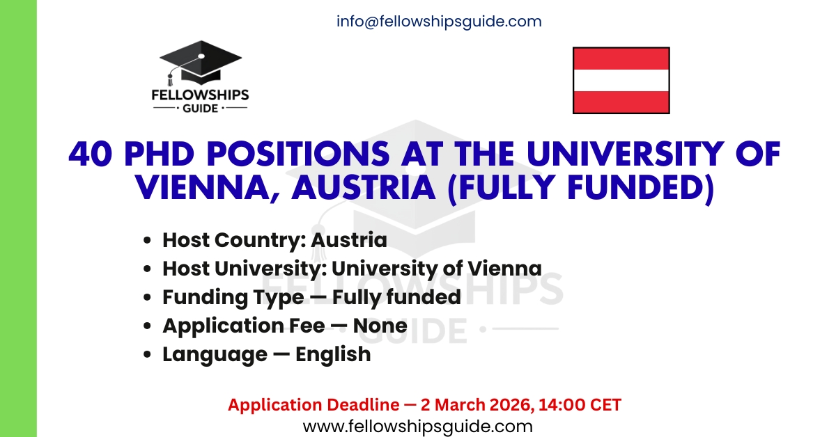 40 PhD Positions at the University of Vienna, Austria