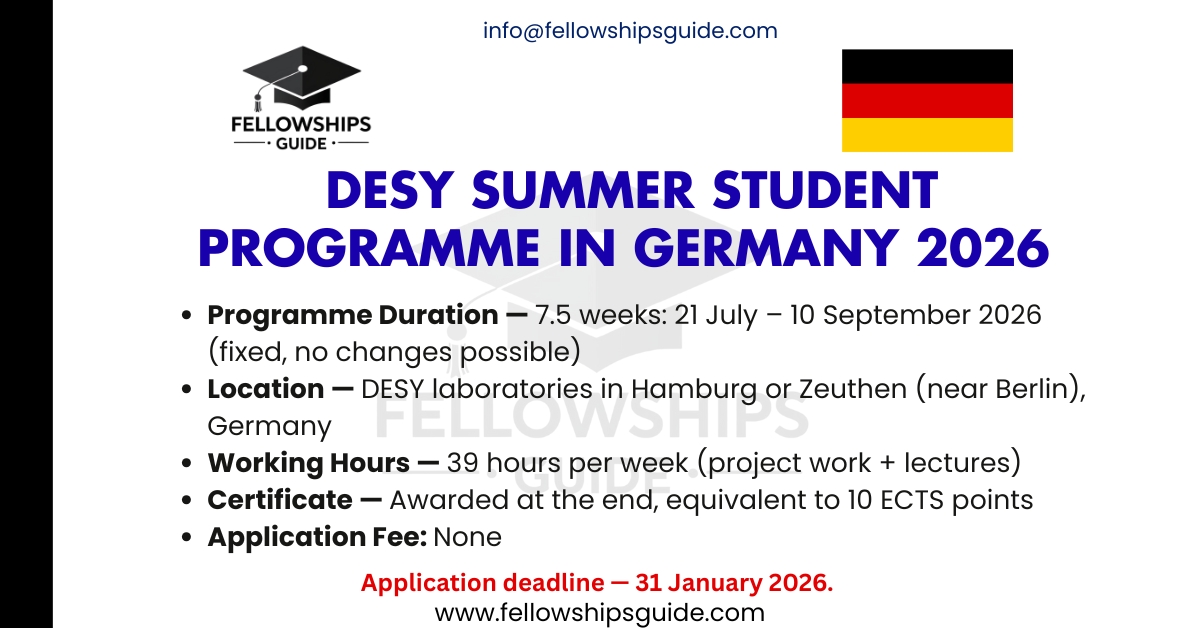 DESY Summer Student Programme in Germany 2026