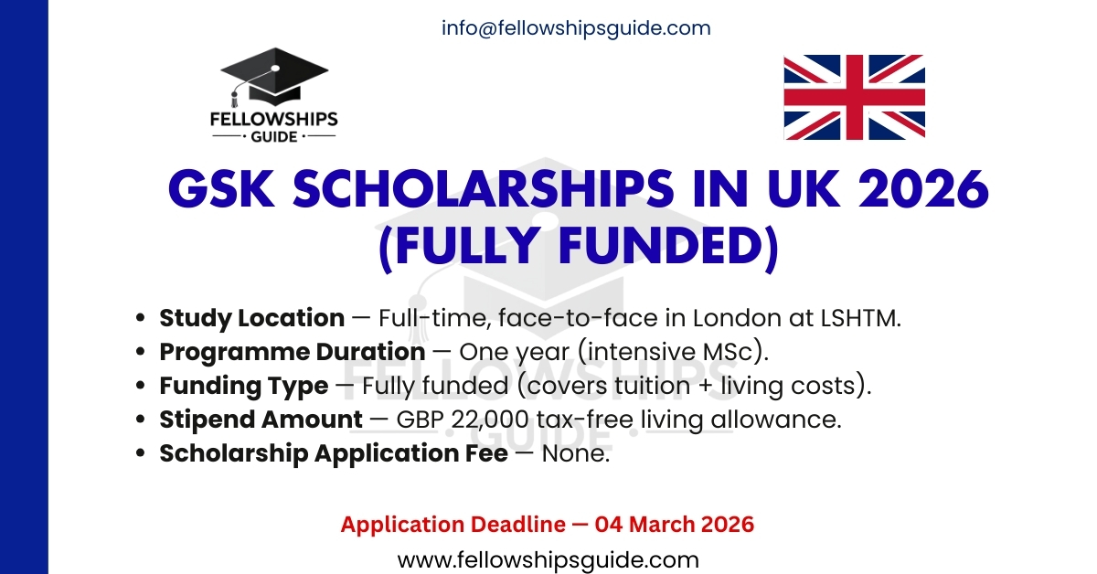 GSK Scholarships in UK 2026